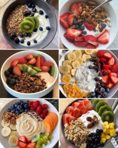 Light dinners with yogurt and fruits